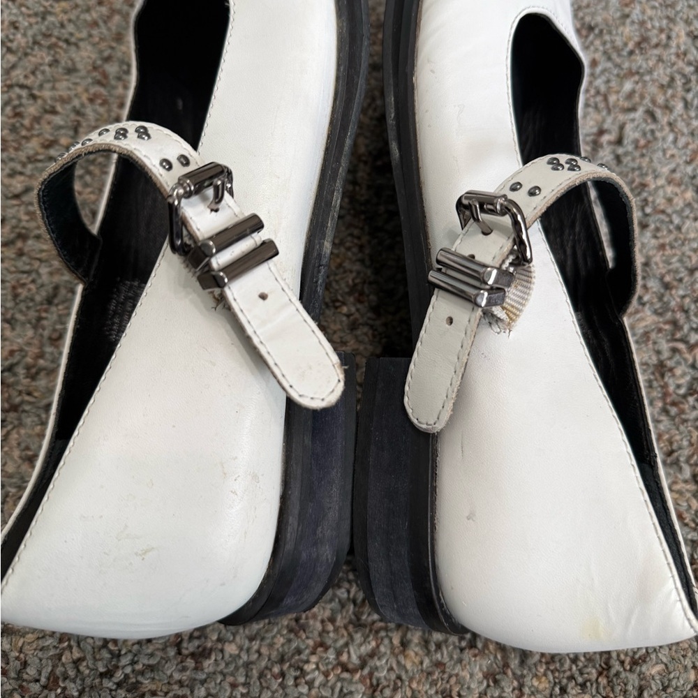 Free People Rumor Mary Janes Classic Shoes White Leather Size 6.5 - Picture 7 of 16